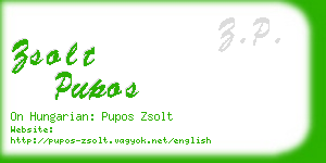 zsolt pupos business card